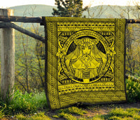 Hawaii Polynesian Pele Kanaka Premium Quilt Yellow - Polynesian Pride