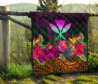 Polynesian Hawaii Kanaka Maoli Premium Quilt - Summer Hibiscus - Polynesian Pride