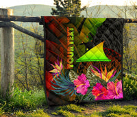Tokelau Polynesian Personalised Premium quilt - Hibiscus and Banana Leaves - Polynesian Pride