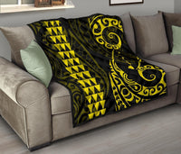 Hawaii Kakau Yellow Polynesian Premium Quilt - Polynesian Pride