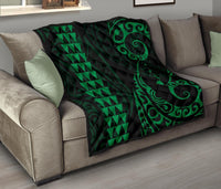 Hawaii Kakau Green Polynesian Premium Quilt - Polynesian Pride