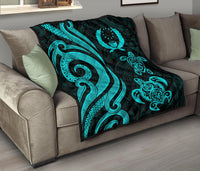 Pohnpei Premium Quilt - Turquoise Tentacle Turtle - Polynesian Pride
