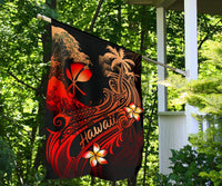 Hawaii Polynesian Flag - Plumeria Flowers And Waves - Polynesian Pride