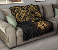 Hawaii Premium Quilt - Hawaii Seal Pride Style (Gold) - Polynesian Pride