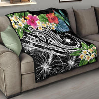 The Philippines Premium Quilt - Summer Plumeria (Black) - Polynesian Pride