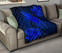 Hawaii Whale Swim Poly Blue Premium Quilt - Polynesian Pride