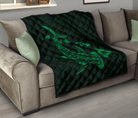 Hawaii Shark Green Polynesian Premium Quilt - Polynesian Pride