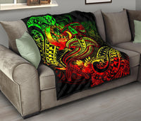 Pohnpei Premium Quilt - Reggae Shark Polynesian Tattoo - Polynesian Pride
