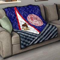 American Samoa Polynesian Premium Quilt - American Samoa Flag And Blue - Polynesian Pride