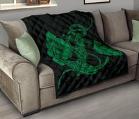 Anchor Green Poly Tribal Premium Quilt - Polynesian Pride