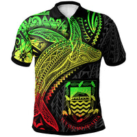 Tuvalu Polo Shirt Humpback Whale and Coat of Arms Reggae Unisex Reggae - Polynesian Pride