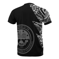 Federated States of Micronesia Pattern T Shirt F S M Seal Polynesian Tattoo Black Style - Polynesian Pride