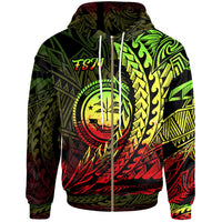 Federated States of Micronesia Zip Hoodie Reggae Wings Style Unisex Black - Polynesian Pride