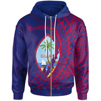 Guam Zip Hoodie Asan Maina Wings Style Unisex Blue - Polynesian Pride