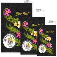 Niue Polynesian Custom Personalised Area Rug - Plumeria Tribal - Polynesian Pride
