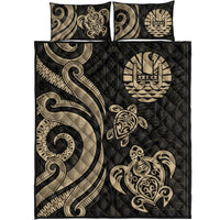 Tahiti Quilt Bed Set - Gold Tentacle Turtle - Polynesian Pride