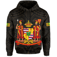 Polynesian Kanaka Maoli Royal Coat of Arms Hawaii Hoodie Gold - Polynesian Pride
