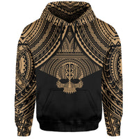 Polynesian Skull Hawaii Hoodie Gold Circle Style - Polynesian Pride