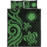 Northern Mariana Islands Quilt Bed Set - Green Tentacle Turtle - Polynesian Pride