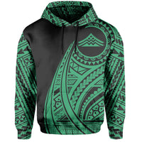 Hawaii Mauna Kea Polynesian Hoodie Tatoo Style Green - Polynesian Pride
