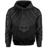 Polynesian Skull Hawaii Hoodie Grey Circle Style - Polynesian Pride