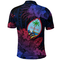 Guam Polynesian Polo Shirt Tropical Flowers Gradient Vibes LT8 - Polynesian Pride