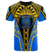 Guam T Shirt Its In My DNA Yellow Blue Color Unisex Blue - Polynesian Pride