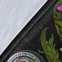 Northern Mariana Islands Polynesian Custom Personalised Blanket - Plumeria Tribal - Polynesian Pride