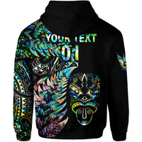 Custom New Zealand Haka Rugby Maori Zip Hoodie Silver Fern Vibes Paua Shell LT8 - Polynesian Pride