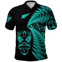 New Zealand Haka Rugby Maori Polo Shirt Silver Fern Vibes Turquoise LT8 - Polynesian Pride