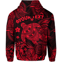 Custom Hawaii Turtle Polynesian Hoodie Plumeria Flower Unique Style Red LT8 - Polynesian Pride