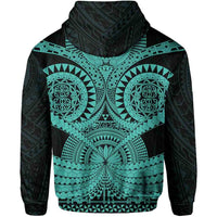 Polynesian Tattoo All Over Print Hoodie Turquoise 2 - Polynesian Pride