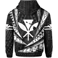 Polynesian Kakau Kanaka Maoli Map Hawaii Hoodie White - Polynesian Pride