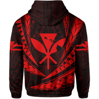 Polynesian Kakau Kanaka Maoli Map Hawaii Hoodie Red - Polynesian Pride