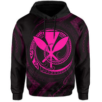 Polynesian Kanaka Shaka Map of Hawaii Hoodie Pink - Polynesian Pride