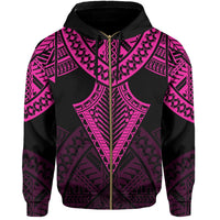 Hawaii Polynesian Hoodie Limited (Zip up) Tab Style Pink - Polynesian Pride