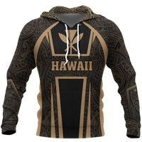 Hawaiian Kanaka Maoli Hoodie Sport Style Gold Version Unisex Gold - Polynesian Pride