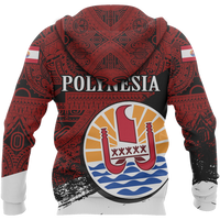 French Polynesia Hoodie French Polynesia Flag Tiki Face Tattoo & Turtle Tattoo Special Z2 - Polynesian Pride