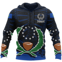 Pohnpei Hoodie Pohnpie Flag Special Black Version Z2 Unisex Black - Polynesian Pride