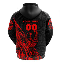 Custom Guam Rugby Hoodie Polynesian Patterns Style Red LT16 - Polynesian Pride