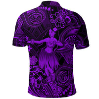 Hawaii Hula Girl Polynesian Polo Shirt Unique Style Purple LT8 - Polynesian Pride