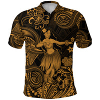 Hawaii Hula Girl Polynesian Polo Shirt Unique Style Gold LT8 - Polynesian Pride