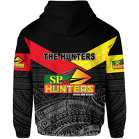 Papua New Guinea SP Hunters Zip Hoodie Rugby Original Style Black LT8 - Polynesian Pride