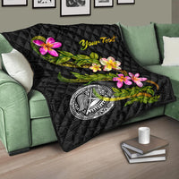 American Samoa Polynesian Custom Personalised Quilt - Plumeria Tribal - Polynesian Pride