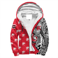 (Personalised) Hawaii - Kauai High Tribal Kakau Sherpa Hoodie AH Red - Polynesian Pride