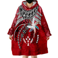 Kosrae Fanciful Forest Red Color Wearable Blanket Hoodie LT9 - Polynesian Pride