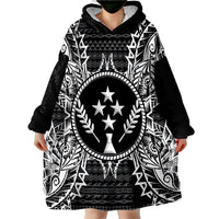 Kosrae Map Black Wearable Blanket Hoodie LT9 - Polynesian Pride