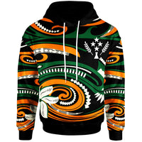 Kosrae Hoodie Vortex Style Unisex Green Orange - Polynesian Pride