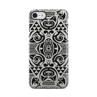 Polynesian Tribal Tough Case Black White iPhone 8 - Polynesian Pride