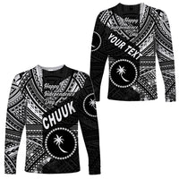 (Custom Personalised) FSM Chuuk Long Sleeve Shirts Happy Independence Day Original Vibes - Black LT8 Unisex Black - Polynesian Pride